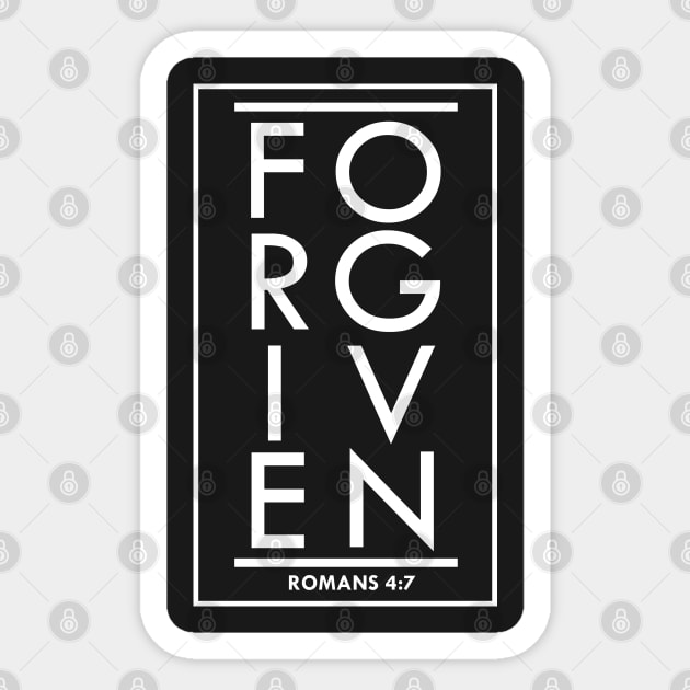 Forgiven 1 John 1:9 Bible Scripture Verse Christian Sticker by sacredoriginals